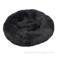 eco-friendly long plush round washable dog beds